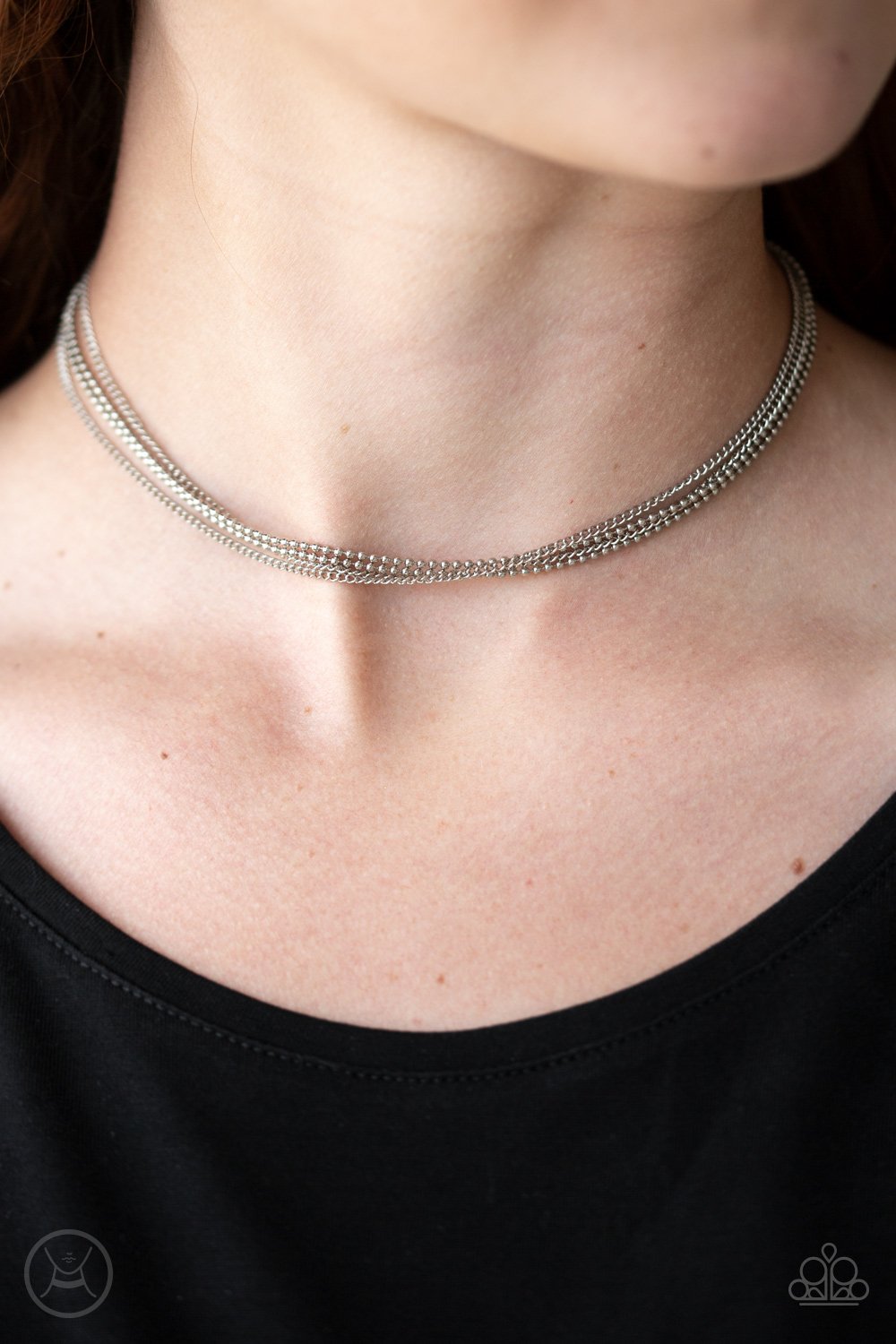 If You Dare - silver - Paparazzi choker necklace