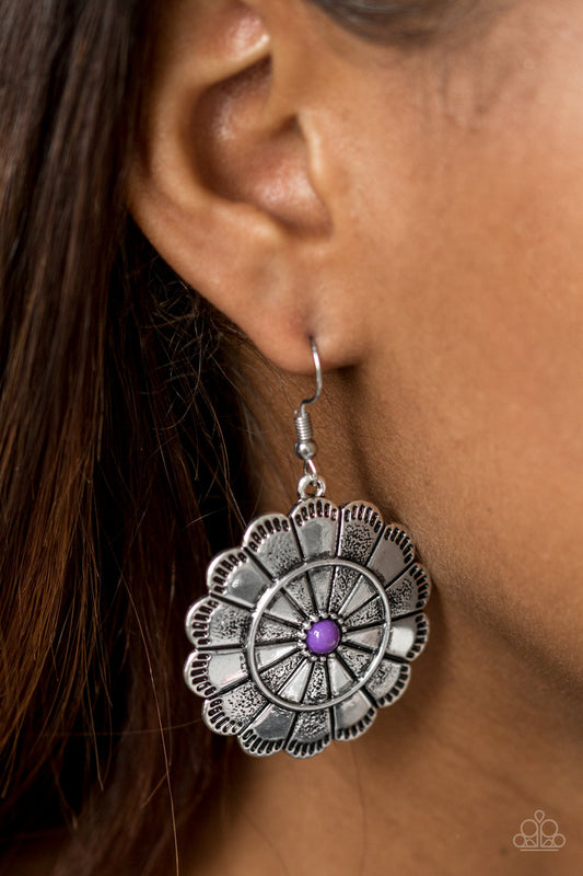 Im No Wallflower - purple - Paparazzi earrings
