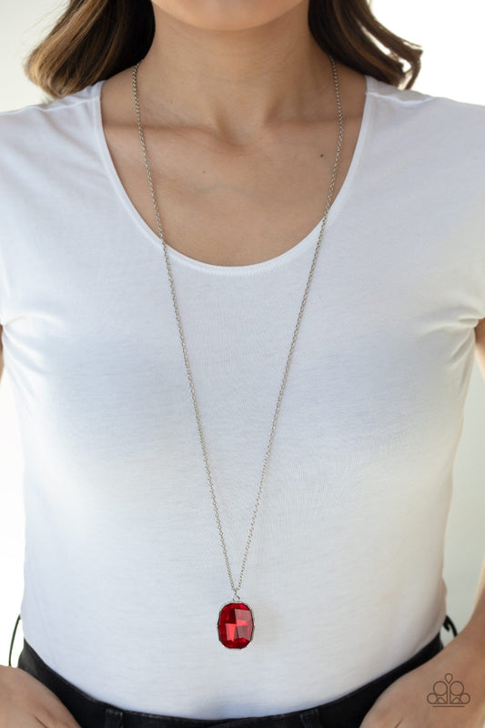 Imperfect Iridescence-red-Paparazzi necklace