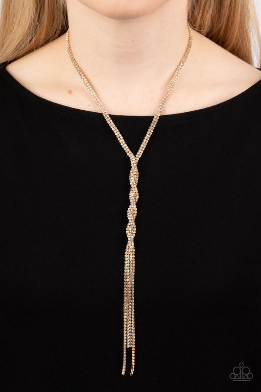 Impressively Icy - gold - Paparazzi necklace