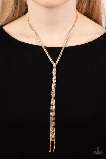 Impressively Icy - gold - Paparazzi necklace