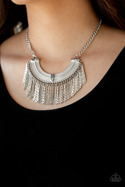 Impressively Incan-silver-Paparazzi necklace