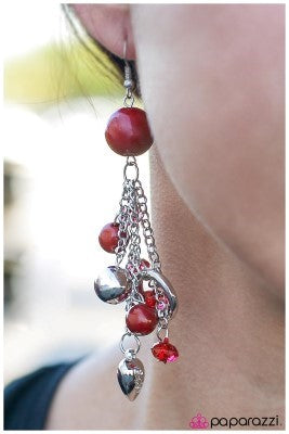 In the Still Of the Night - Red - Paparazzi earrings