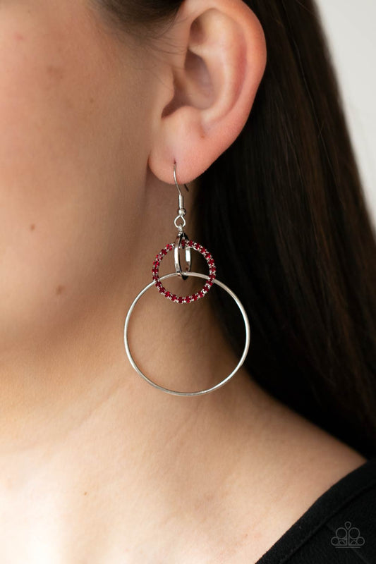 In An Orderly Fashion - red - Paparazzi earrings