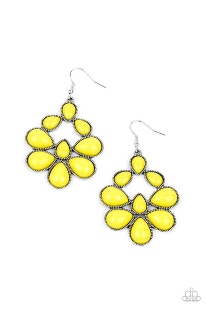 In Crowd Couture - yellow - Paparazzi earrings