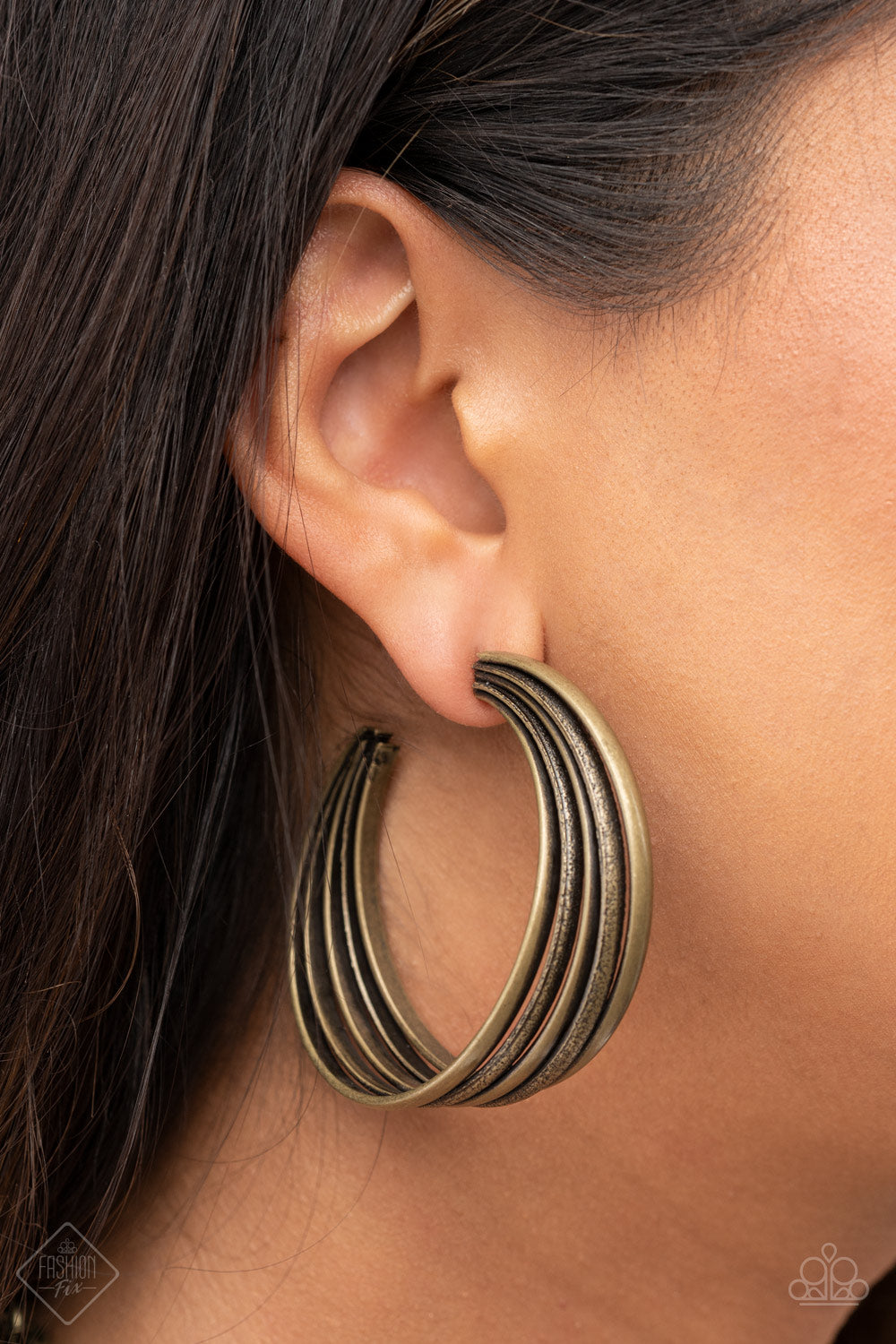 In Sync - brass - Paparazzi earrings