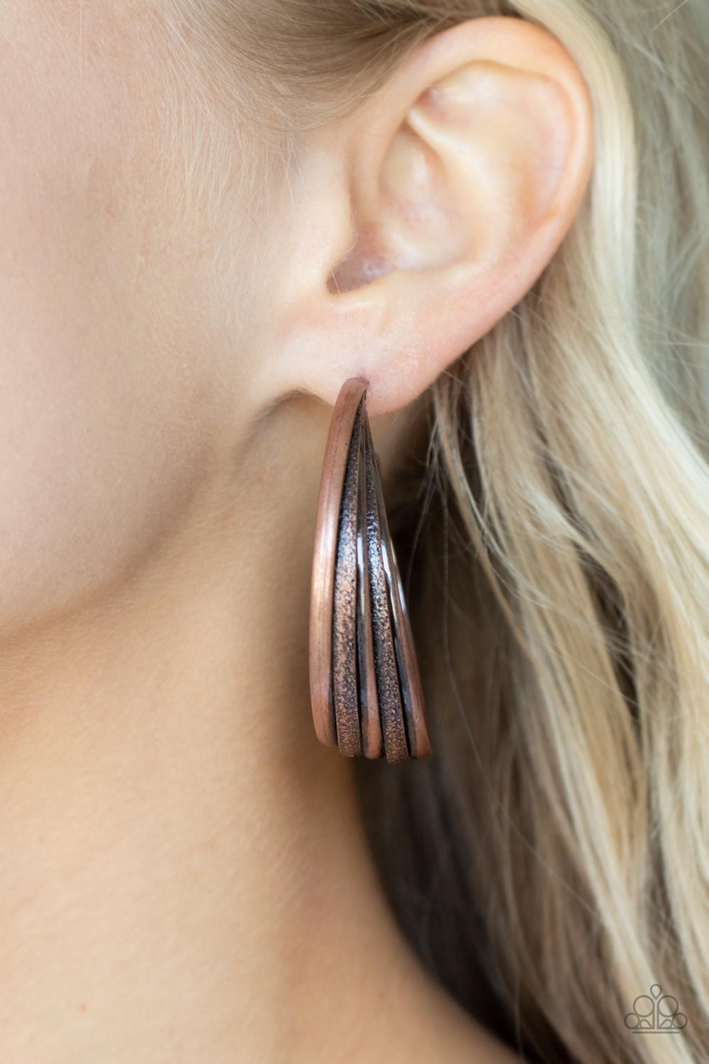 In Sync - copper - Paparazzi earrings