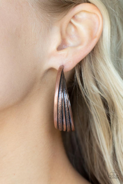 In Sync - copper - Paparazzi earrings