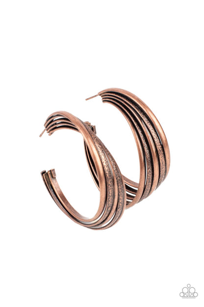 In Sync - copper - Paparazzi earrings