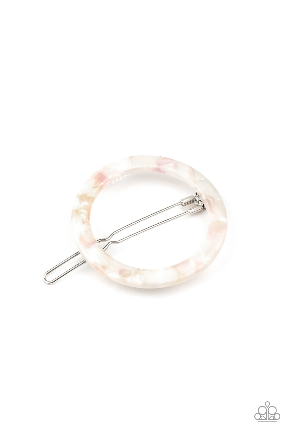 In The Round - white - Paparazzi hair clip