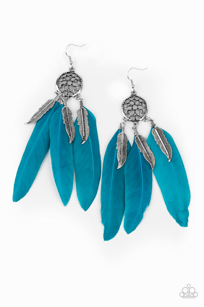 In Your Wildest DREAM-CATCHERS - blue - Paparazzi earrings