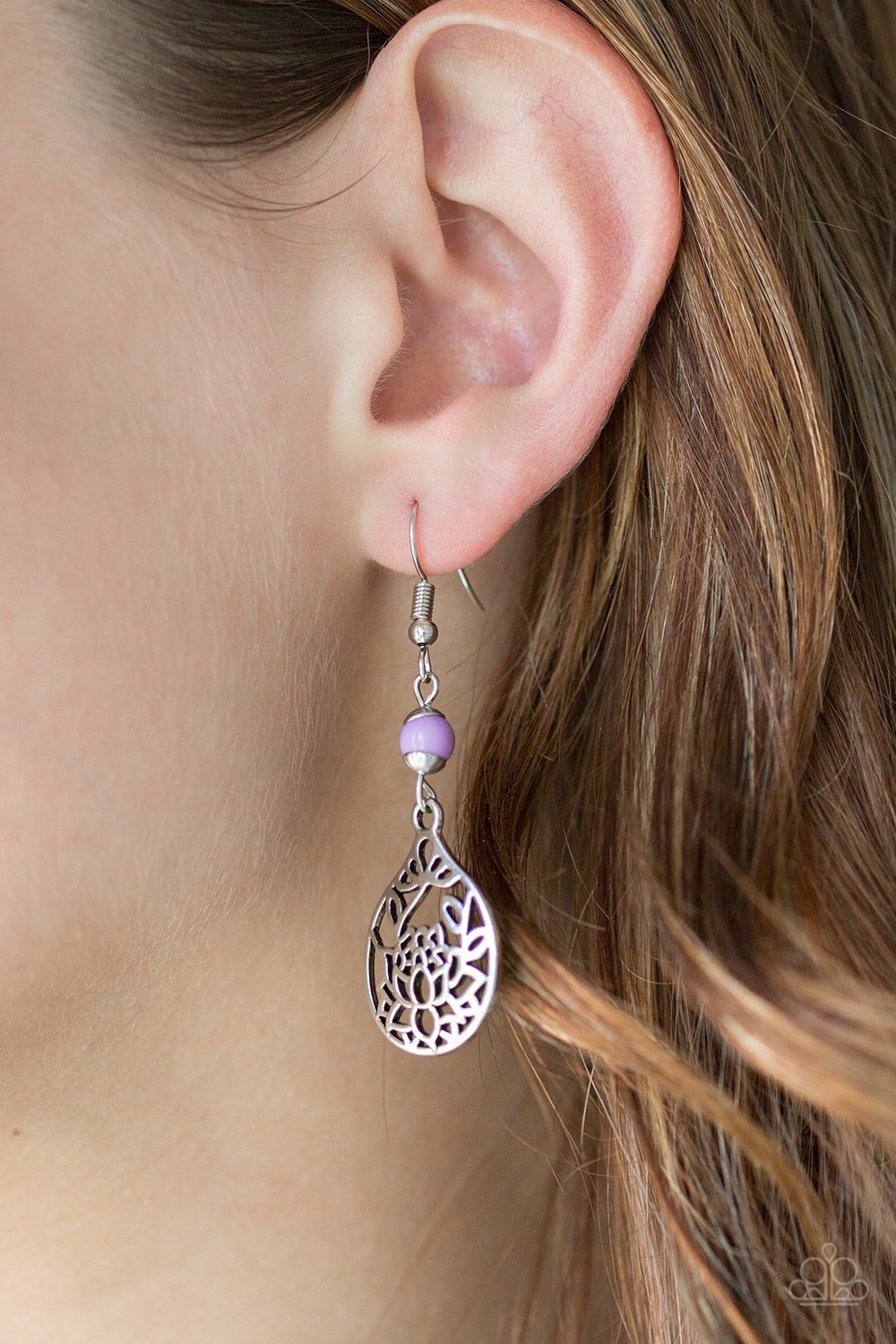 In Bloom - purple - Paparazzi earrings