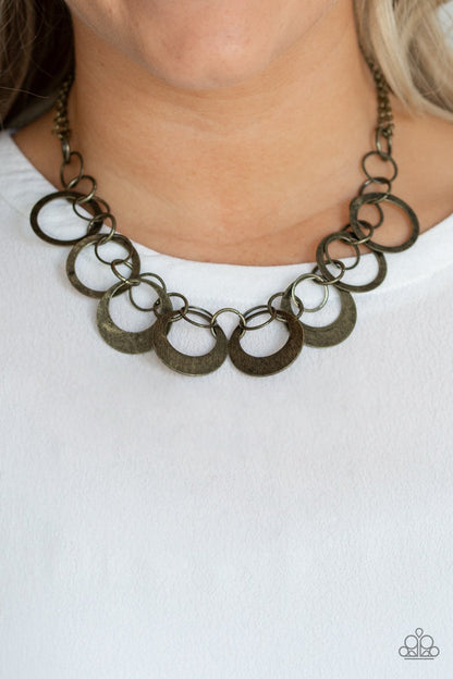 In Full Orbit - brass - Paparazzi necklace