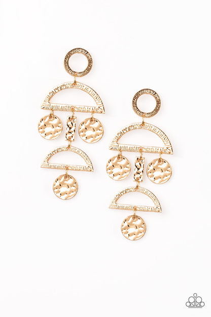 Incan Eclipse - gold - Paparazzi earrings