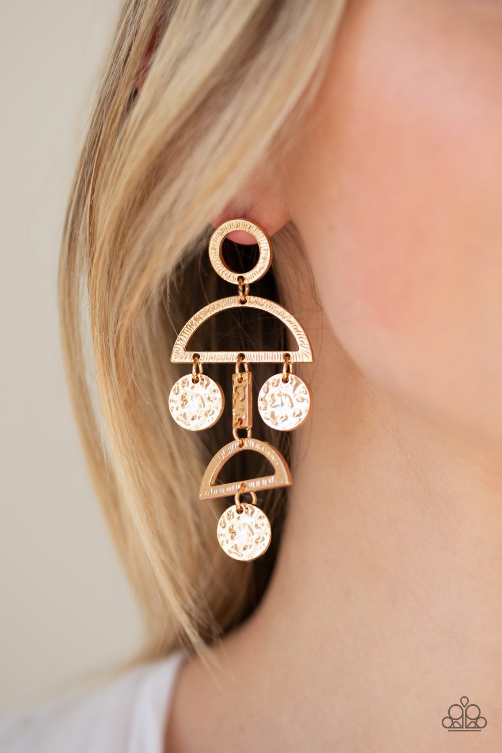 Incan Eclipse-gold-Paparazzi earrings
