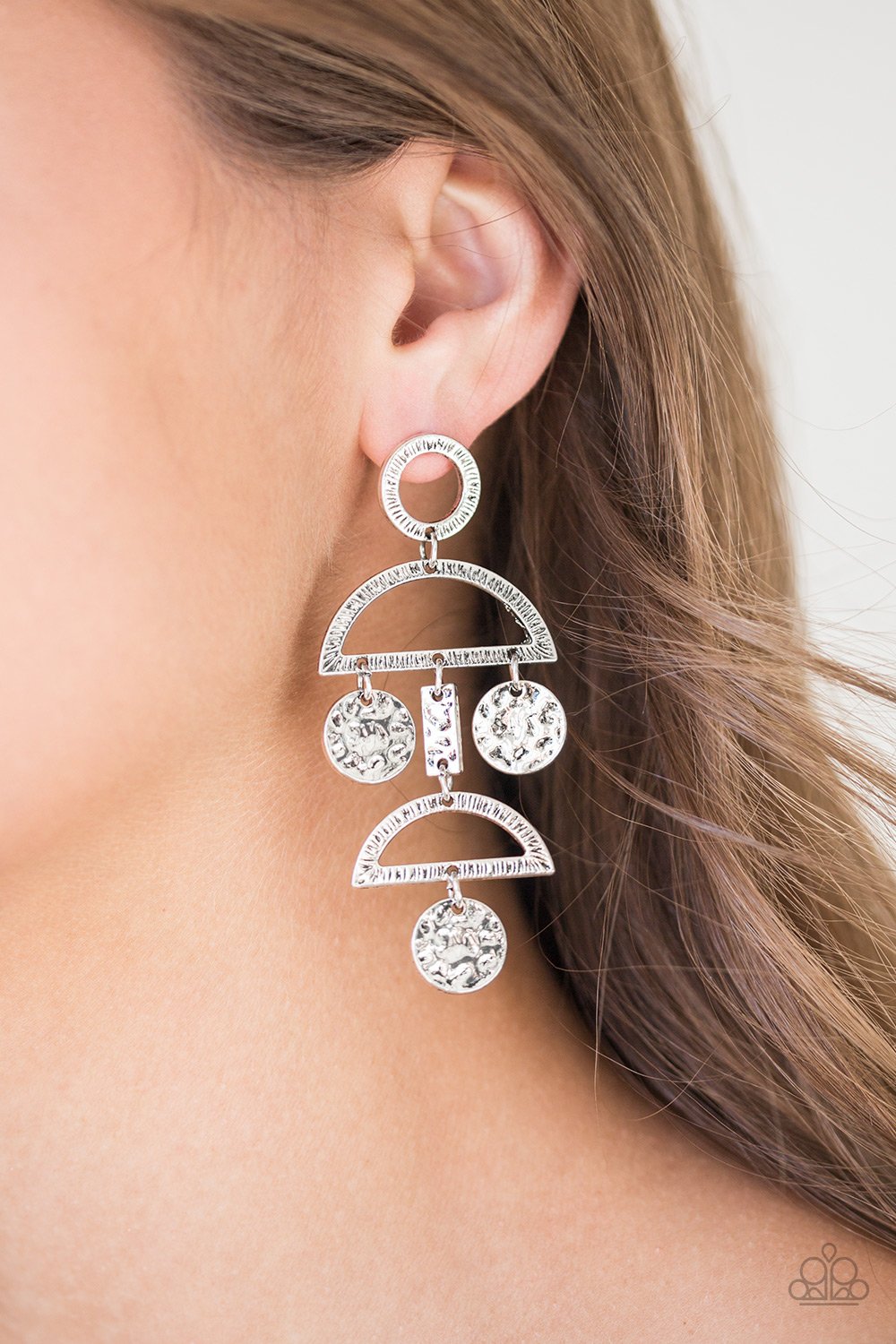 Incan Eclipse-silver-Paparazzi earrings