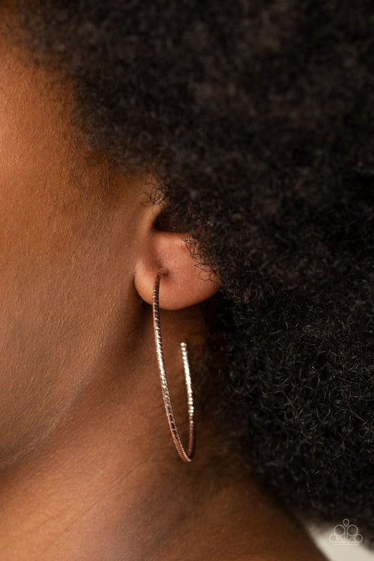 Inclined to Entwine - rose gold - Paparazzi earrings