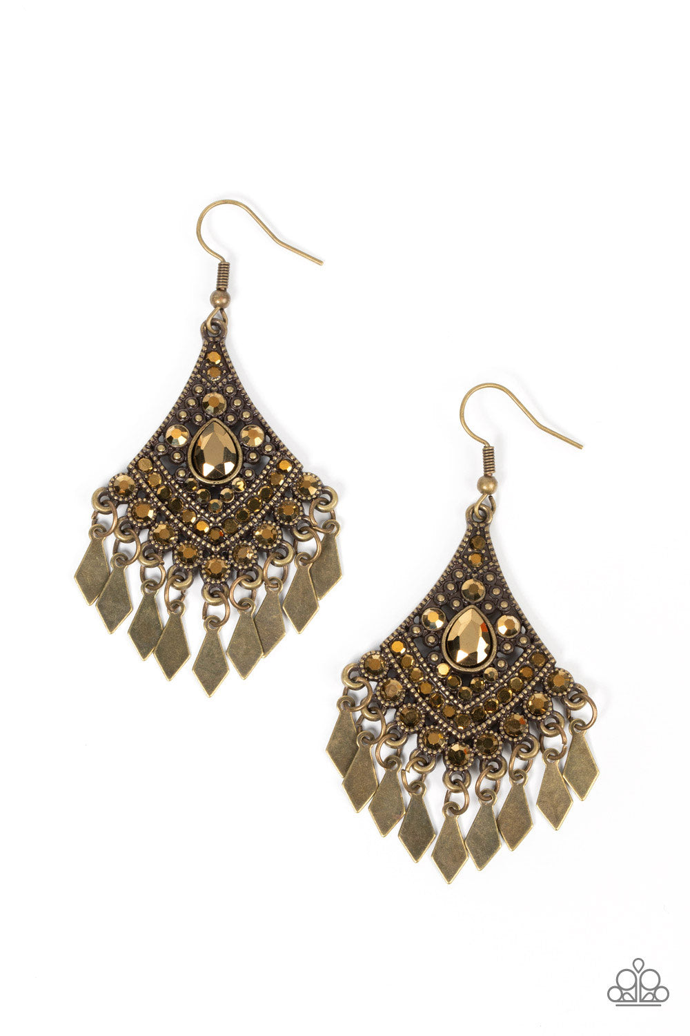 Indie Iridescence - brass - Paparazzi earrings