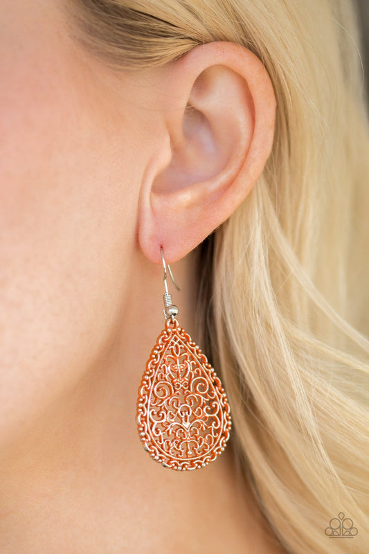 Indie Idol-orange-Paparazzi earrings
