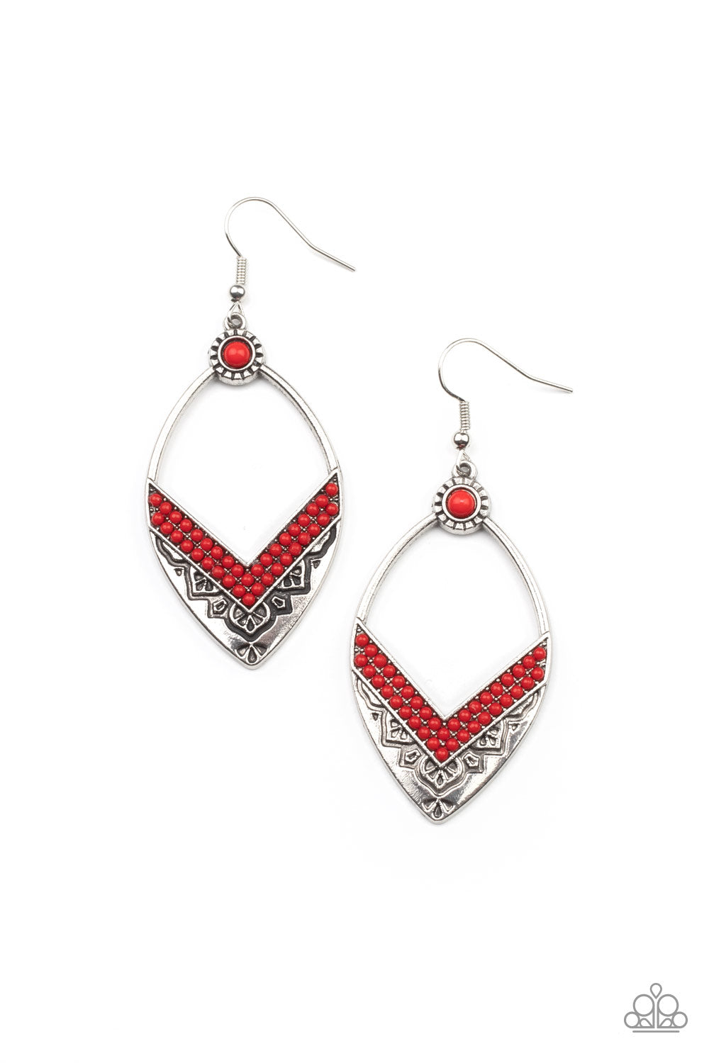 Indigenous Intentions - red - Paparazzi earrings