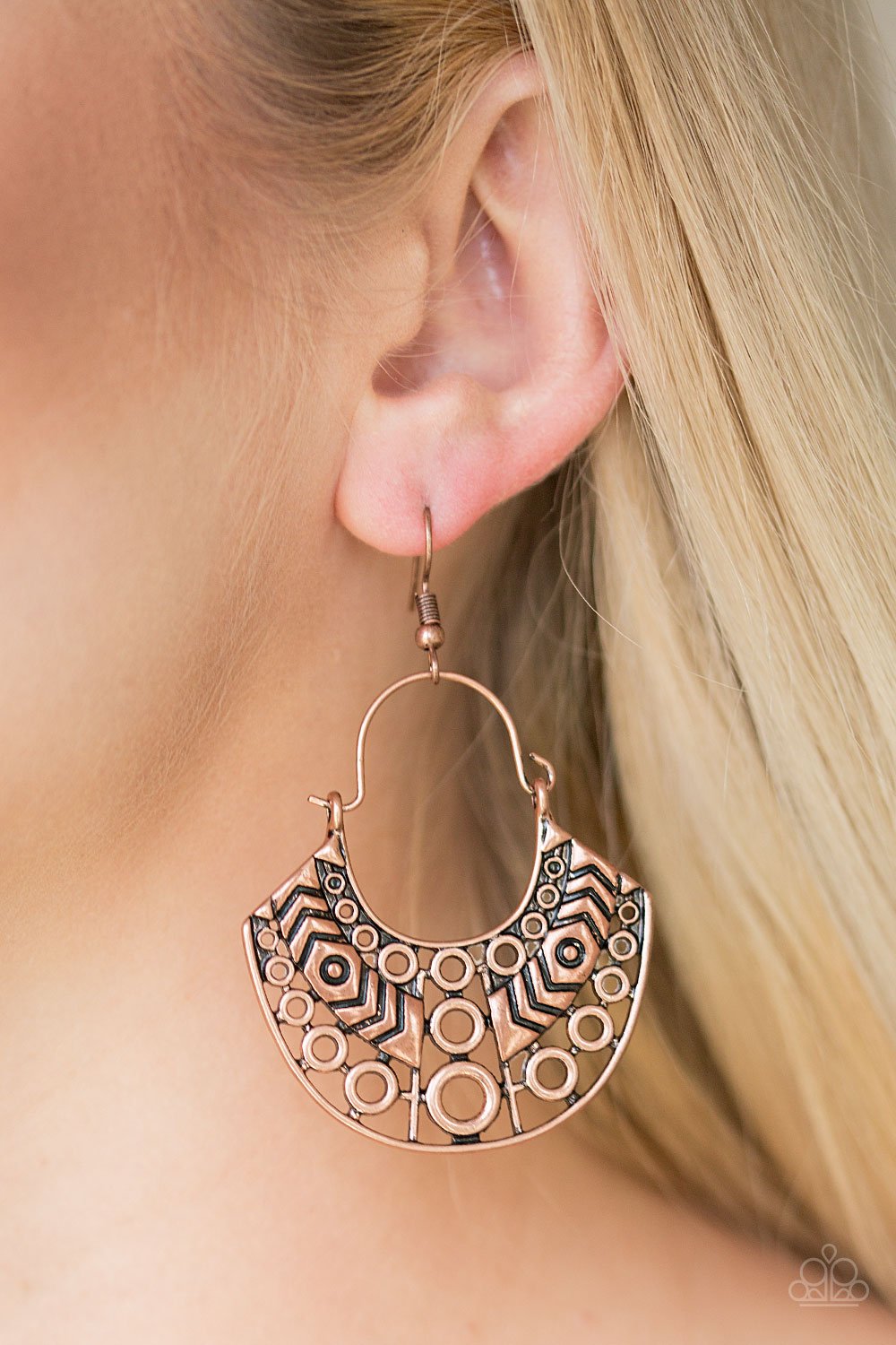 Indigenous Idol-copper-Paparazzi earrings