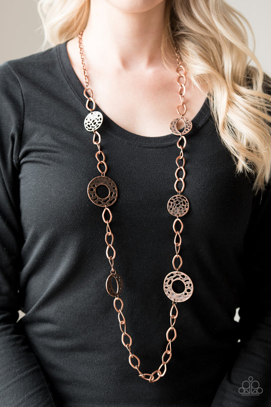 Industrial Mayhem - copper - Paparazzi necklace