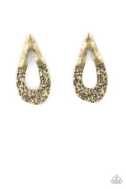 Industrial Antiquity - brass - Paparazzi earrings