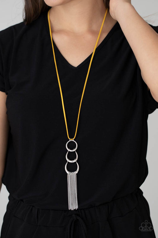 Industrial Conquest - yellow - Paparazzi necklace