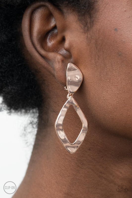 Industrial Gallery - rose gold - Paparazzi CLIP ON earrings