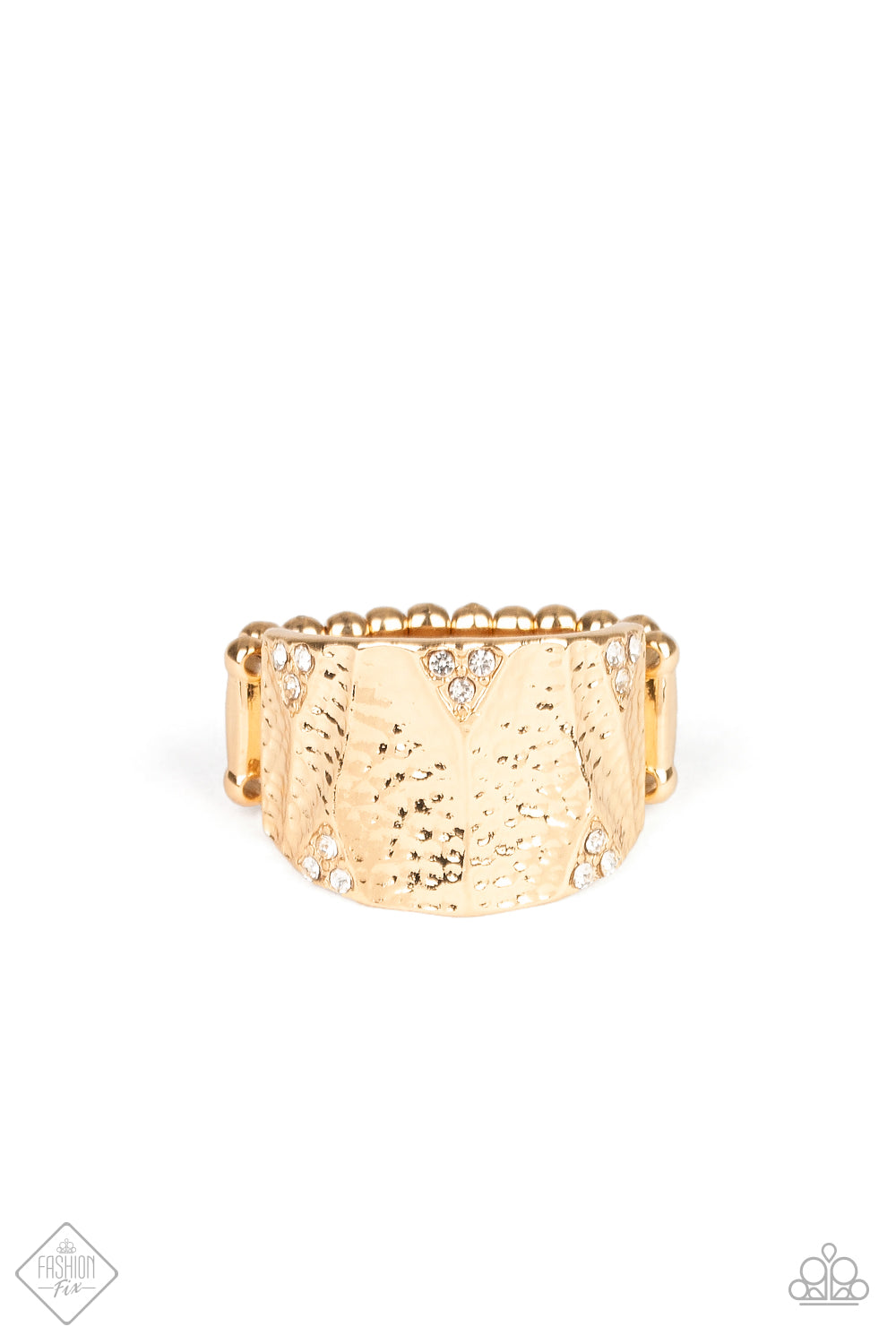 Industrial Indentation - gold - Paparazzi ring