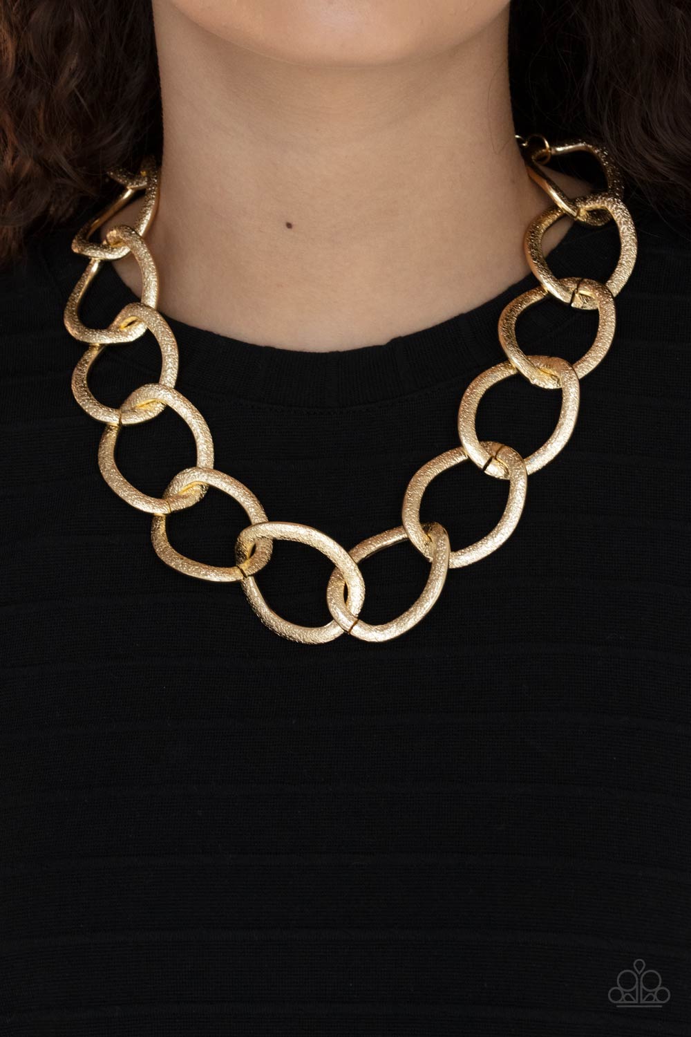 Industrial Intimidation - gold - Paparazzi necklace
