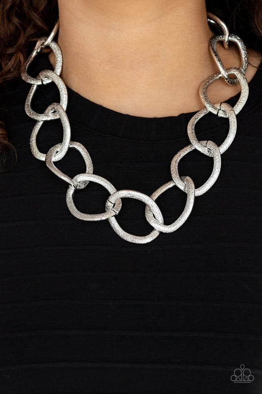 Industrial Intimidation - silver - Paparazzi necklace