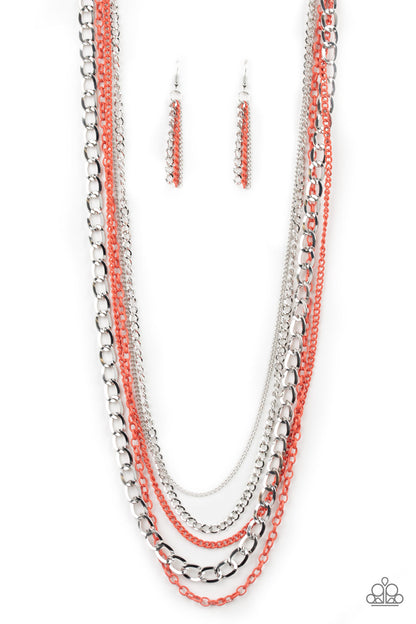 Industrial Vibrance - orange - Paparazzi necklace