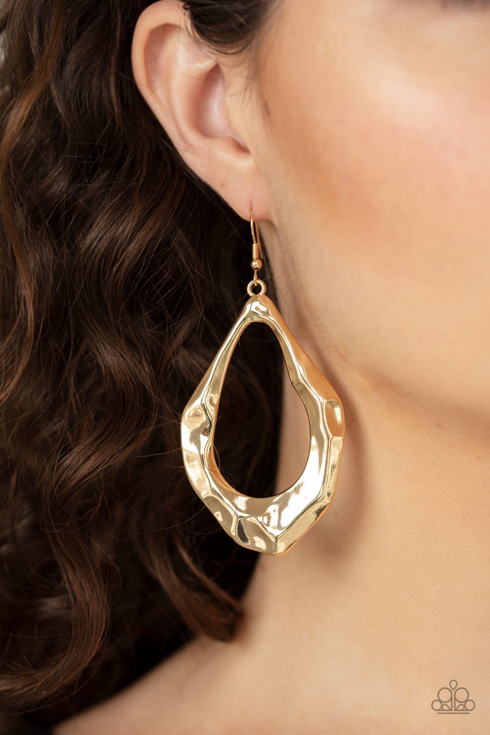 Industrial Imperfection - gold - Paparazzi earrings
