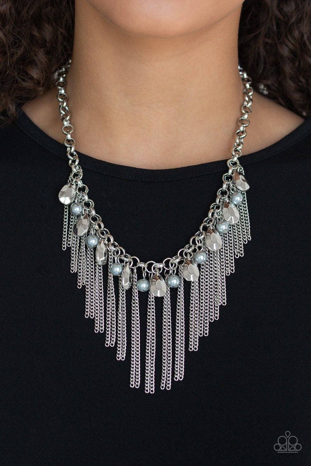 Industrial Intensity - silver - Paparazzi necklace