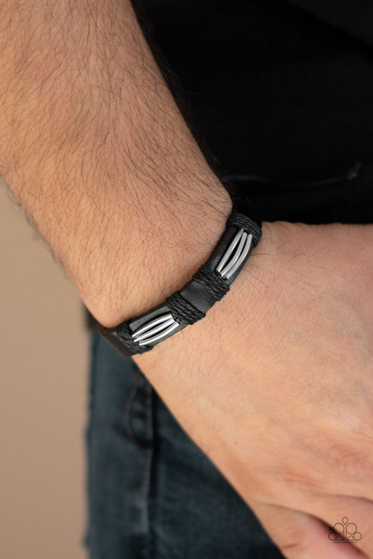 Industrial Interstate-black-Paparazzi mens bracelet