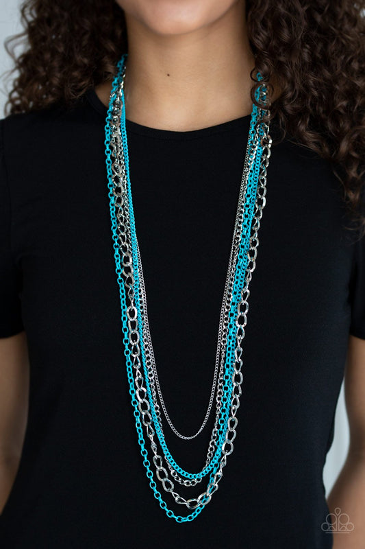 Industrial Vibrance-blue-Paparazzi necklace