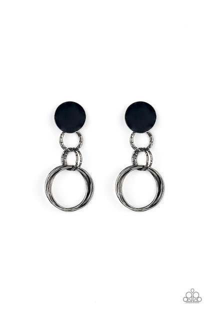 Industrialized Fashion - black - Paparazzi earrings