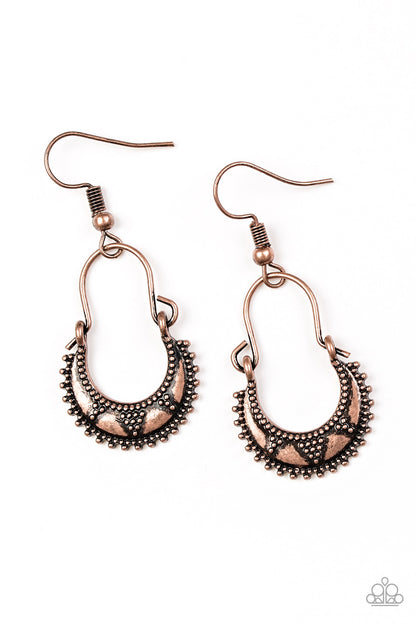 Industrially Indigenous - copper - Paparazzi earrings