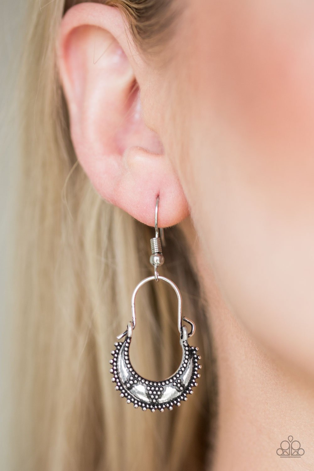 Industrially Indigenous-silver-Paparazzi earrings