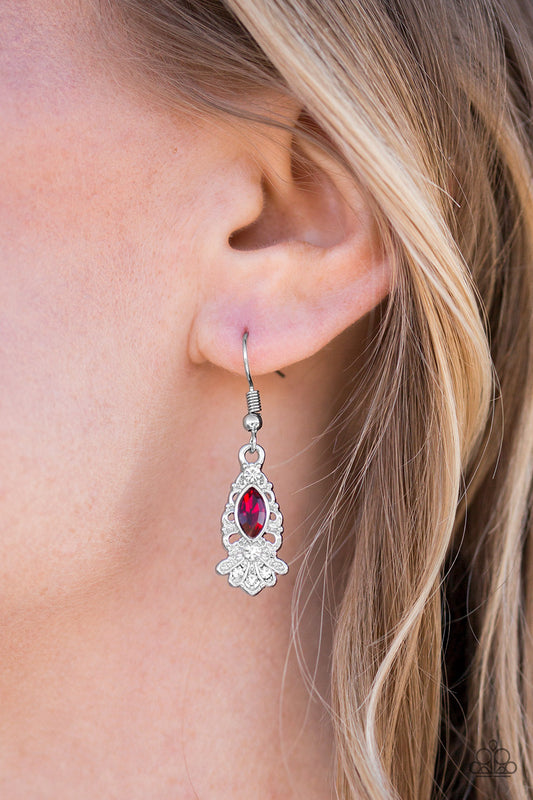 Infinite Shine - red - Paparazzi earrings