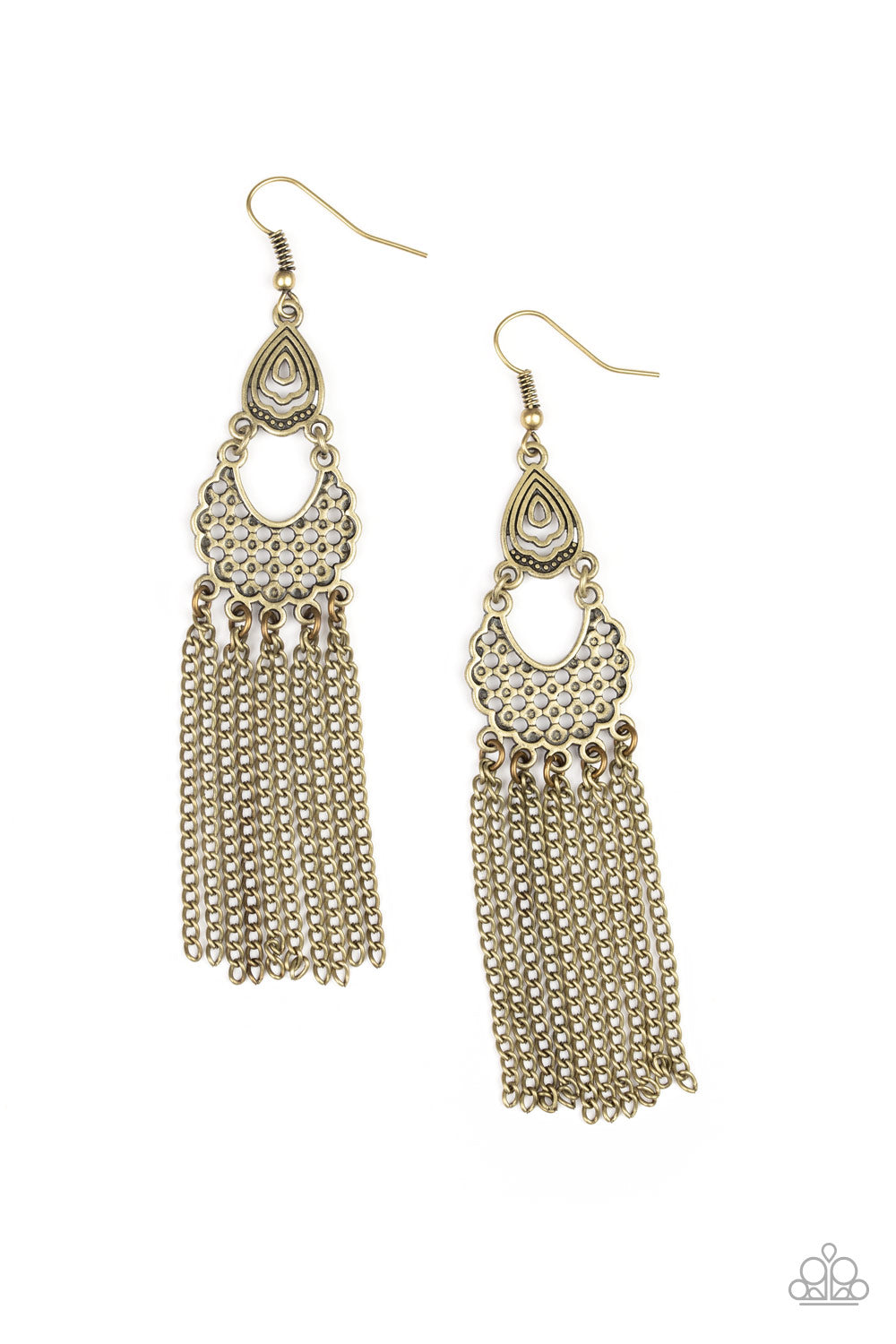 Insane Chain - brass - Paparazzi earrings