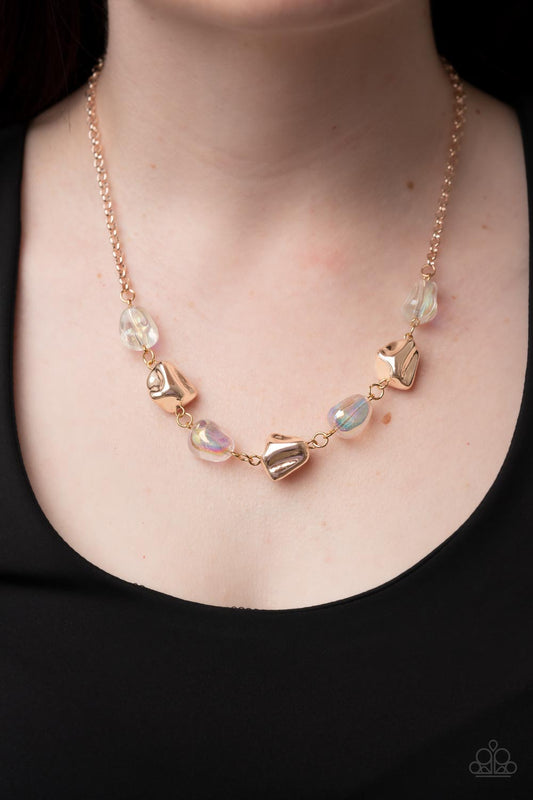 Inspirational Iridescence - rose gold - Paparazzi necklace