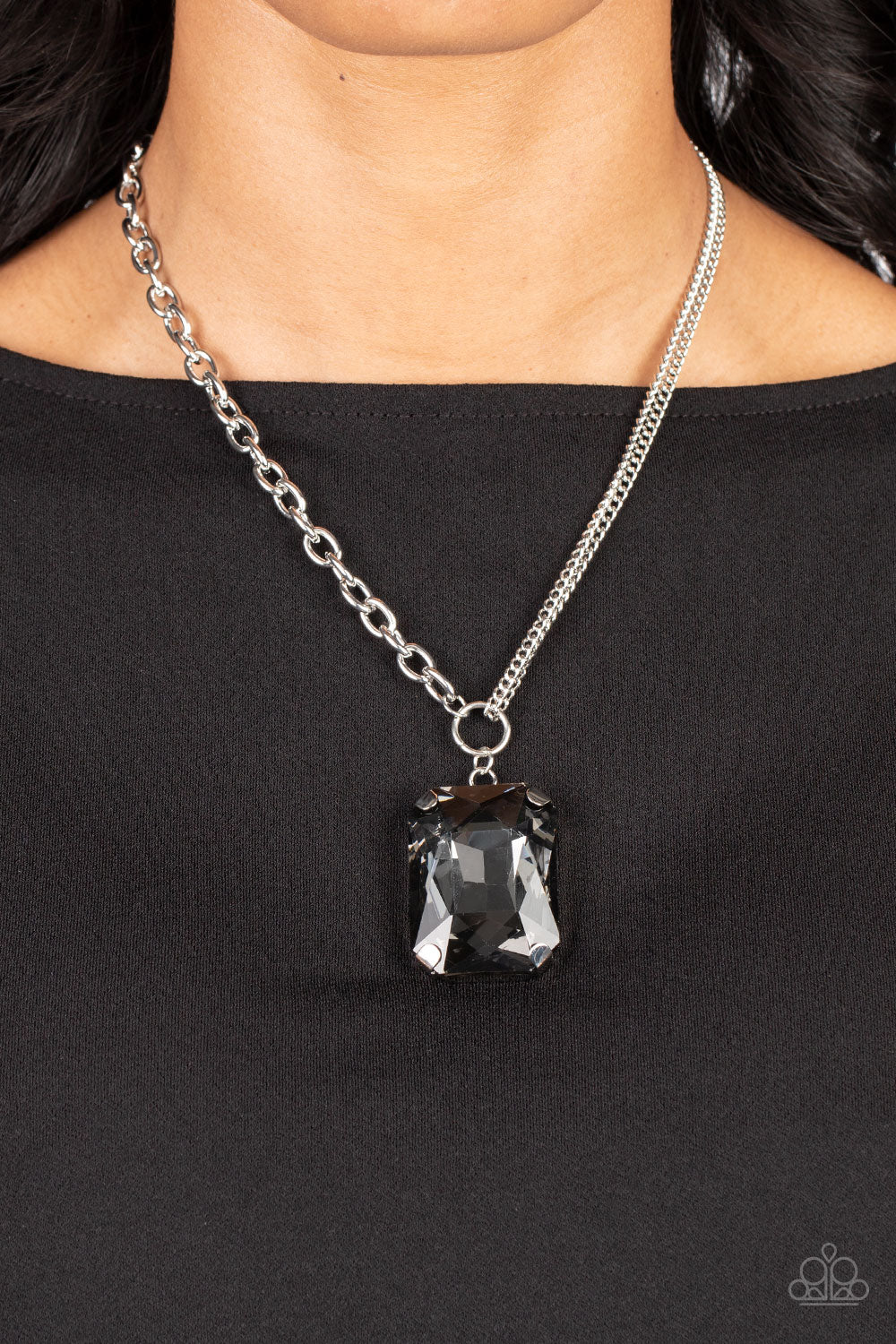 Instant Intimidation - silver - Paparazzi necklace
