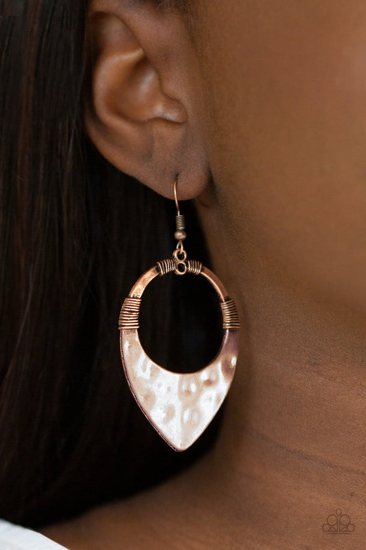 Instinctively Industrial - copper - Paparazzi earrings