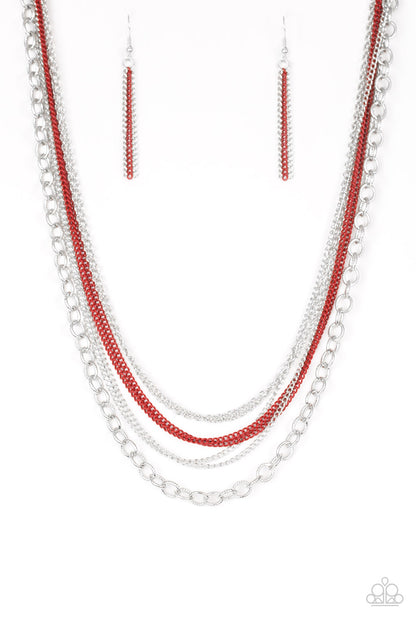 Intensely Industrial - red - Paparazzi necklace