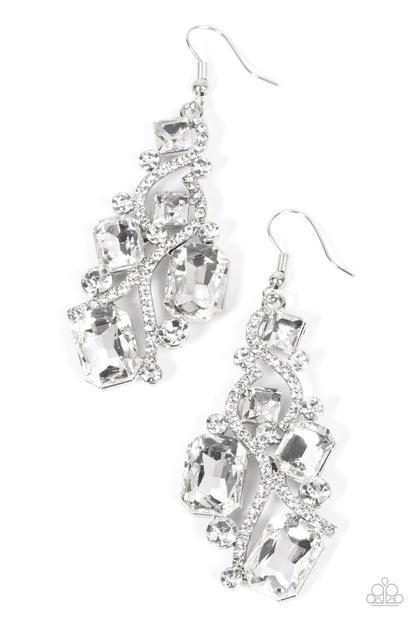 Interstellar Illumination - white - Paparazzi earrings
