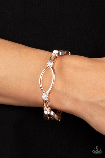 Interwoven Illusion - rose gold - Paparazzi bracelet