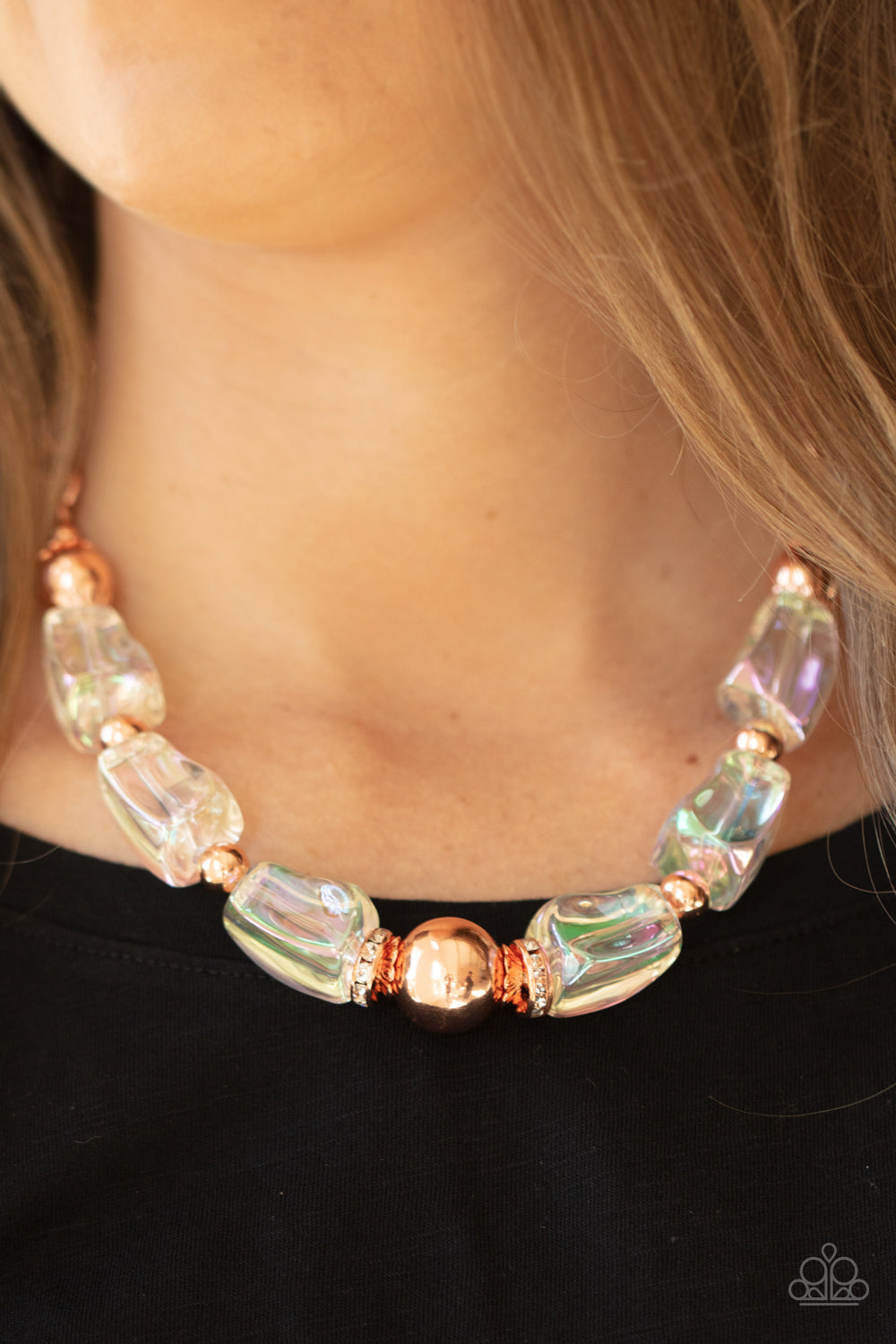 Iridescently Ice Queen - copper - Paparazzi necklace
