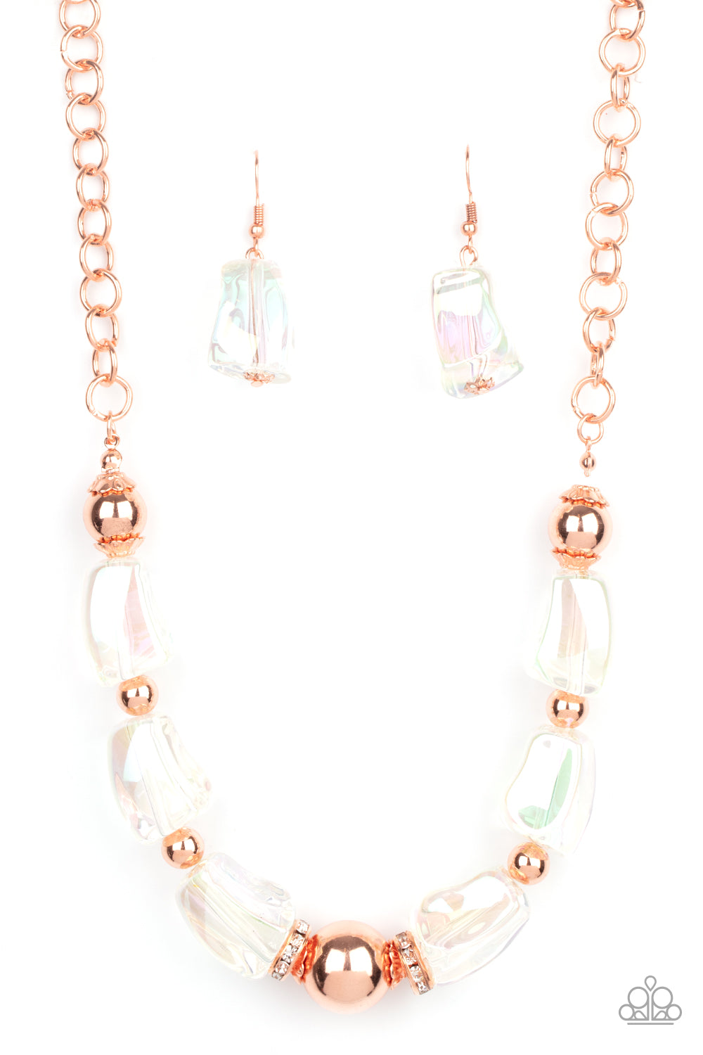 Iridescently Ice Queen - copper - Paparazzi necklace
